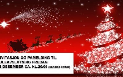 Invitasjon til årets juleavslutning for medlemmer (over 12 år), instruktører og styret.